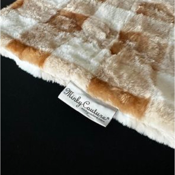 Brand New - Never Used Baby Minky Couture Blanket (rust and white) - Picture 2 of 2